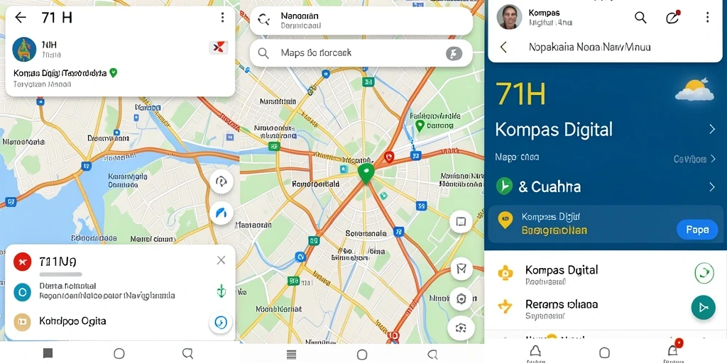 Tampilan antarmuka aplikasi Kompas Digital 71H yang intuitif.