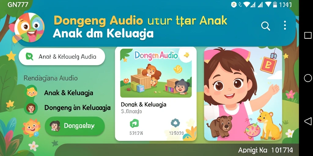 Antarmuka pengguna GN777 yang menarik dan ramah anak.