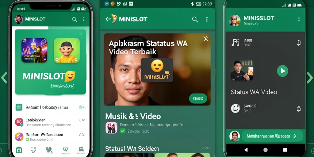 Tampilan antarmuka menarik MINISLOT untuk status video.
