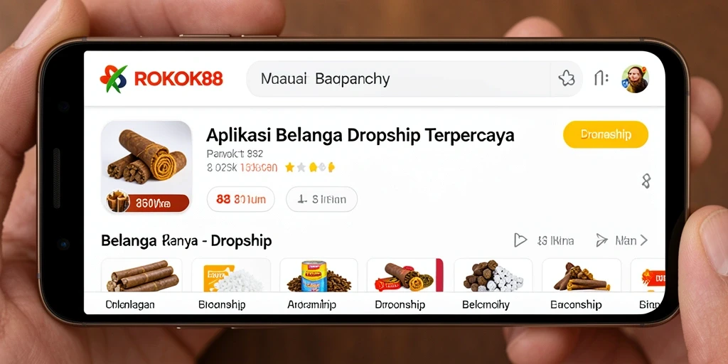 Tampilan antarmuka ROKOK88 yang user-friendly untuk belanja dan dropship.