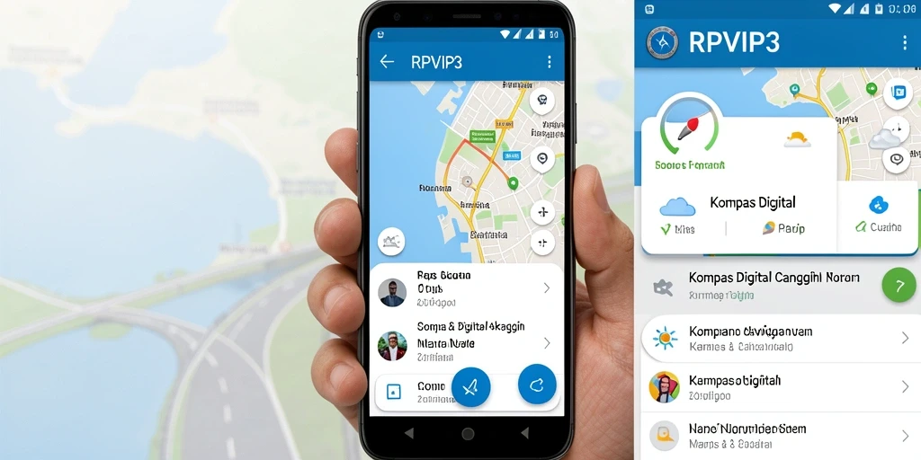 Antarmuka RPVIP3 menampilkan kompas digital untuk navigasi yang akurat.