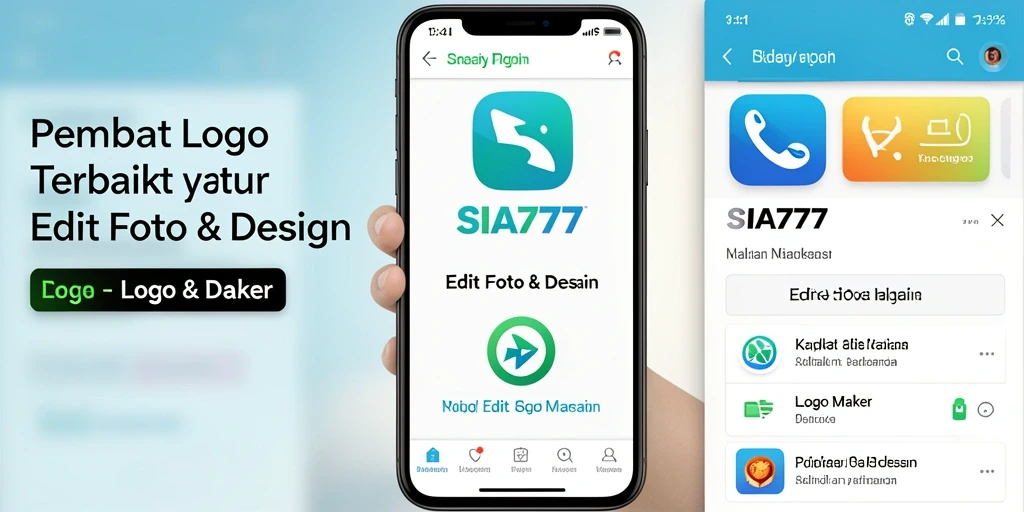 Tampilan antarmuka SIA777 untuk pembuat logo yang sederhana dan efektif.